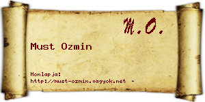 Must Ozmin névjegykártya